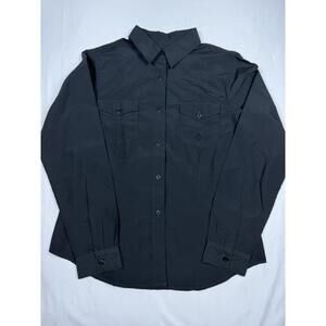 Roper Women’s Western Shirt Large Black Long Sleeve Button Front Work Top